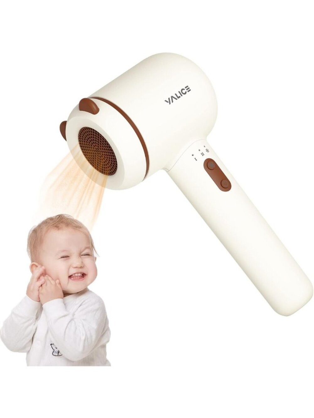Portable Cordless Hair Dryer for Kids & Babies, Gentle Low Heat, Mini Travel